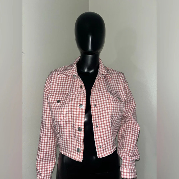 MISSGUIDED Pink/Red Gingham Jacket - Picture 2 of 4